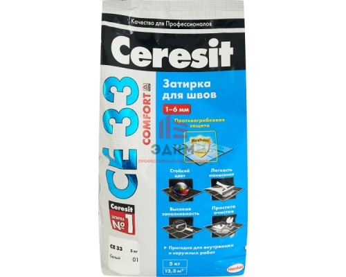 Ceresit CE 33 Comfort / Церезит затирка для плитки  5 кг