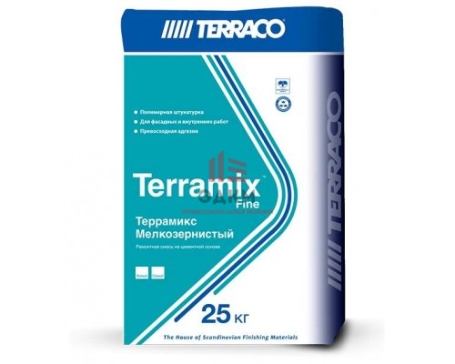 Terraco Terramix Fine / Террако Террамикс штукатурка цементная, белая 25 кг