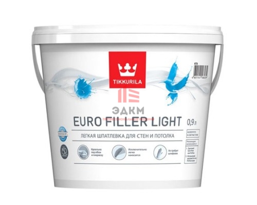 Tikkurila Euro Filler Light / Тиккурила Евро Филлер Лайт шпатлевка финишная 0,9 л