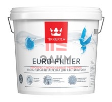 Tikkurila Euro Filler / Тиккурила Евро Филлер шпатлевка влагостойкая для стен и потолков 2,5 л