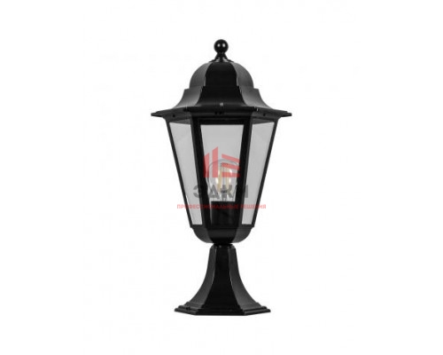 Светильник садово-парковый Feron 6204/PL6204 шестигранный на постамент 100W E27 230V, черный
