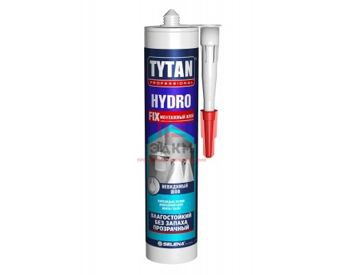 Клей монтажный Hydro Fix, прозрачный, для приклейки декора, "TYTAN Professional", 310 мл / 96184
