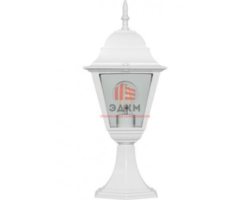 Светильник садово-парковый Feron 4104/PL4104 четырехгранный на постамент 60W E27 230V, белый