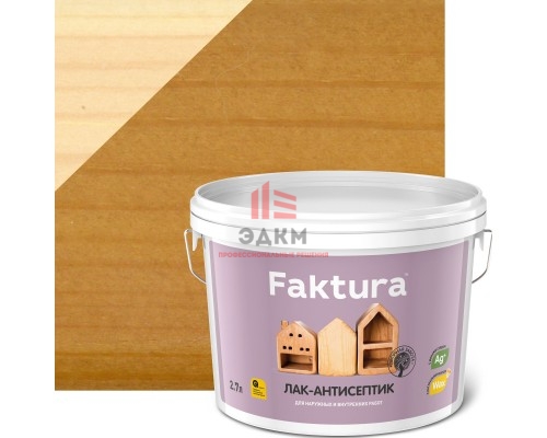 Лак-антисептик FAKTURA орех, ведро 2,7 л