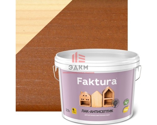 Лак-антисептик FAKTURA тик, ведро 2,7 л