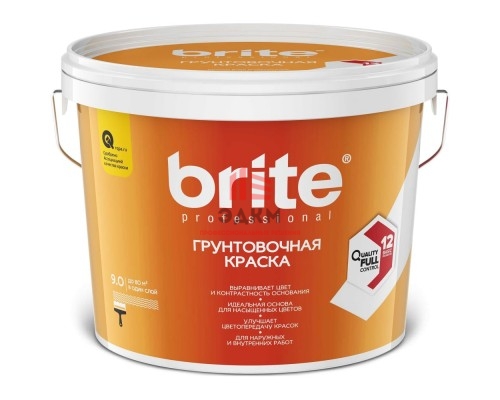 Краска BRITE PROFESSIONAL грунтовочная белая, ведро 2,7 л.