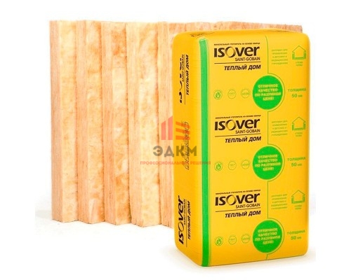 Утеплитель Изовер Теплый Дом Плита, 100 мм, 5 м2 , 610х1170мм