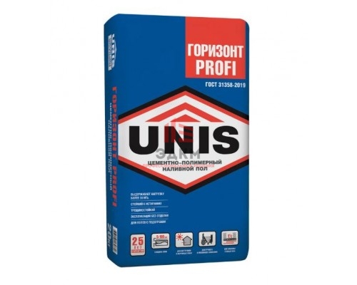 Наливной пол UNIS ГОРИЗОН Profi цементно-полимерный, 20 кг