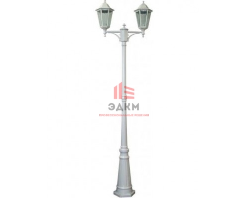 Светильник садово-парковый Feron 6214/PL6214 столб 2*100W E27 230V, белый Светильник садово-парковый Feron 6214/PL6214 столб 2*100W E27 230V, белый