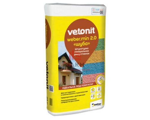 Штукатурка декоративная Vetonit Weber.Min Шуба 2 мм 25 кг