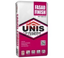 Шпаклевка цементная Unis Fasad Finish финишная белая 20 кг
