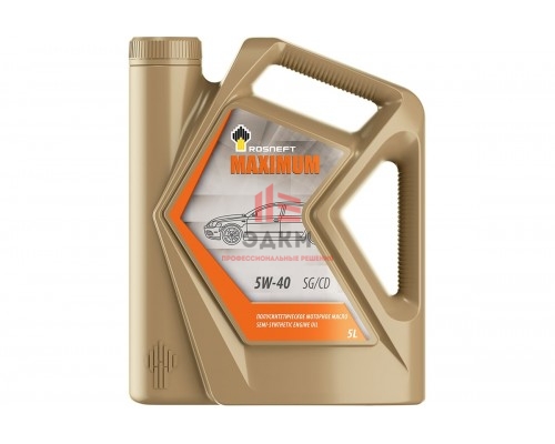 Моторное полусинтетическое масло Роснефть Maximum 5W-40 API SG/CD, канистра 5л 40816750