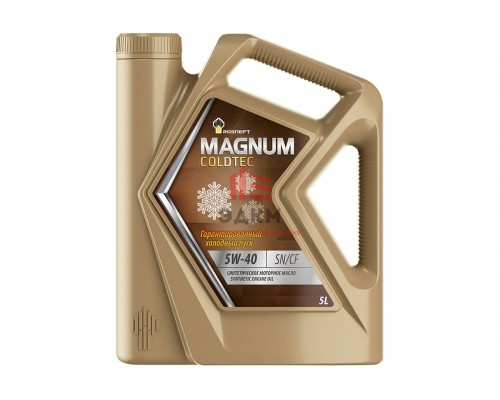 Моторное синтетическое масло Роснефть Magnum Coldtec 5W-40 API SN/CF, канистра 5 л 40813850