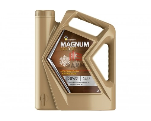 Моторное синтетическое масло Роснефть Magnum Coldtec 5W-30, канистра 5 л 40813250