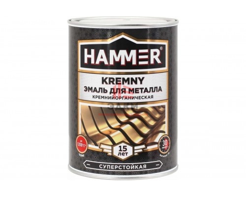 Эмаль по металлу HAMMER КО Kremny RAL 9011 п/гл черный 800С 0.8 кг