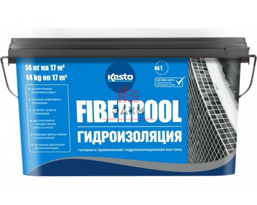 Гидроизоляционная мастика Kesto Fiberpool 14 кг 81087 Гидроизоляционная мастика Kesto Fiberpool 14 кг 81087