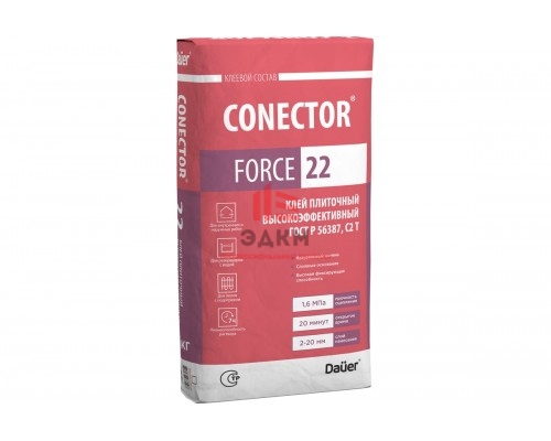 Клей плиточный Dauer CONECTOR FORCE 22 высокоэффективный, 25 кг Клей плиточный Dauer CONECTOR FORCE 22 высокоэффективный, 25 кг