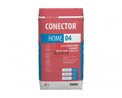 Плиточный клей Dauer стандарт Conector Home 04 25 кг Плиточный клей Dauer стандарт Conector Home 04 25 кг