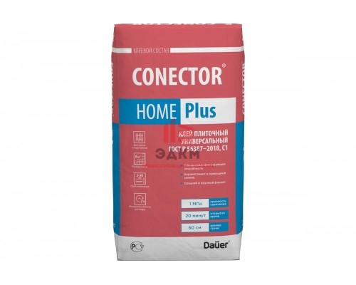 Плиточный универсальный клей Dauer conector home plus 25 кг Плиточный универсальный клей Dauer conector home plus 25 кг
