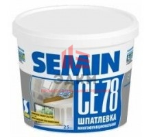 Шпаклевка полимерная, СЕ 78 (универсальная, белая крышка), 25 кг Semin