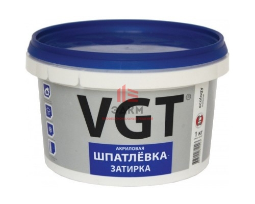 Шпатлевка-затирка VGT водостойкая 1 кг Шпатлевка-затирка VGT водостойкая 1 кг