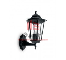 Светильник садово-парковый Feron 6101/PL6101 шестигранный на стену вверх 60W E27 230V, черный