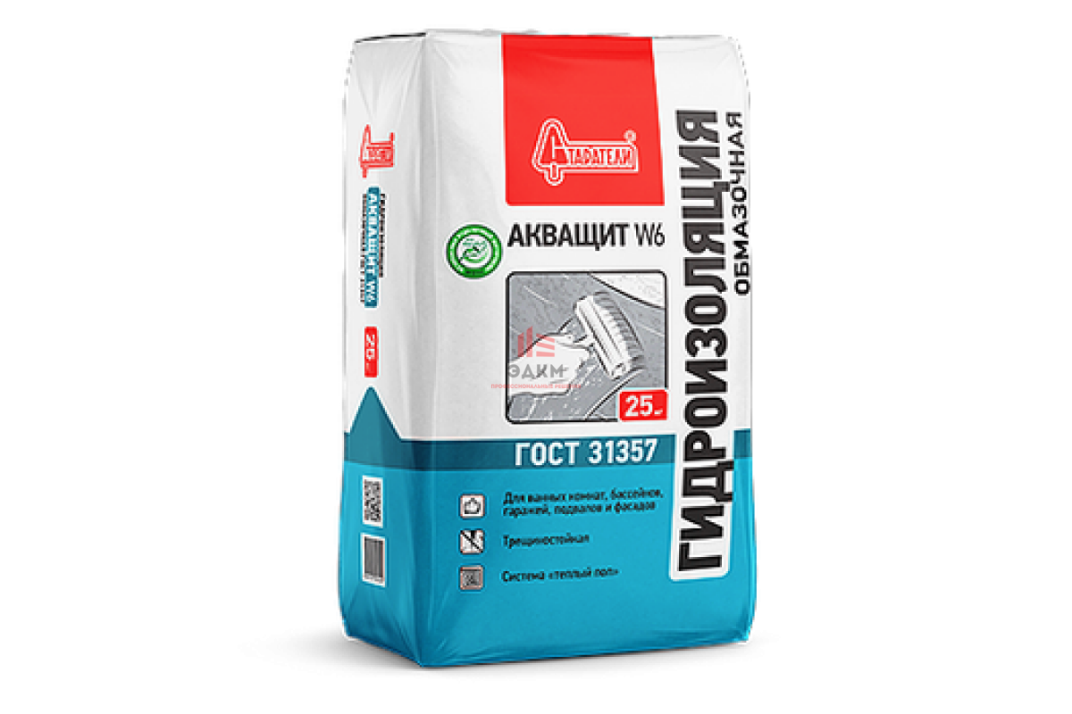 ГИДРОИЗОЛЯЦИЯ ОБМАЗОЧНАЯ "АКВАЩИТ" W6 ГОСТ 31357 (25 кг) купить в ...