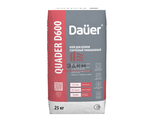 Монтажный тонкошовный клей для ячеистых блоков Dauer Block D600 25 кг