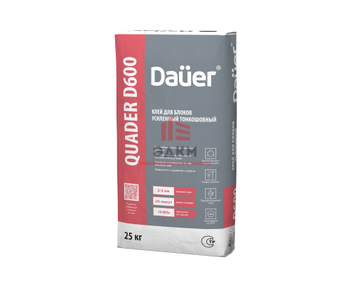 Монтажный тонкошовный клей для ячеистых блоков Dauer Block D600 25 кг