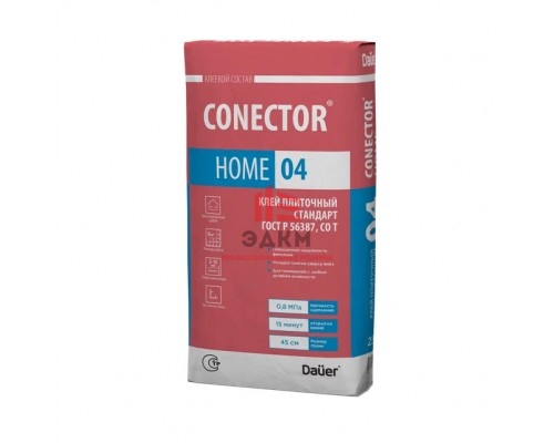 Плиточный клей Dauer стандарт Conector Home 04 25 кг Плиточный клей Dauer стандарт Conector Home 04 25 кг