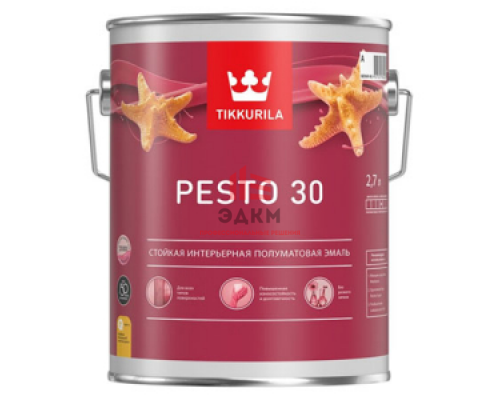 Tikkurila Euro Pesto 30 / Тиккурила Песто 30 эмаль алкидная для внутренних работ полуматовая 9 л