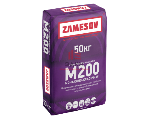 Сухая строительная смесь М 200 монтажно-кладочная ZAMESOV - 50 кг.