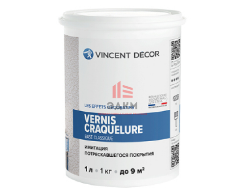 Vincent Decor Vernis Craquelure Classique / Винсент Декор лак кракелюр для эффекта микро трещин 1 л