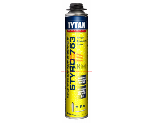 Tytan Professional Styro 753 Gun / Титан однокомпонентный полиуретановый клей для наружной теплоизол 0,75 л