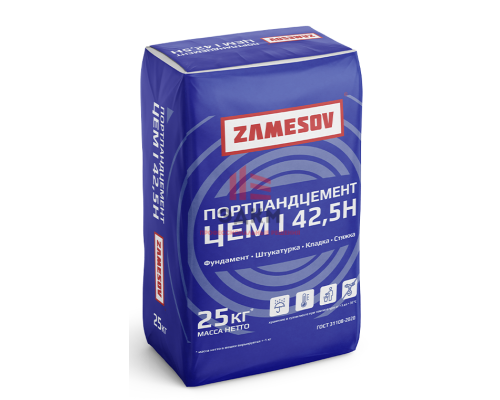 Цемент ЦЕМ I 42.5 H/ ПЦ 500 “ZAMESOV” - 25 кг.