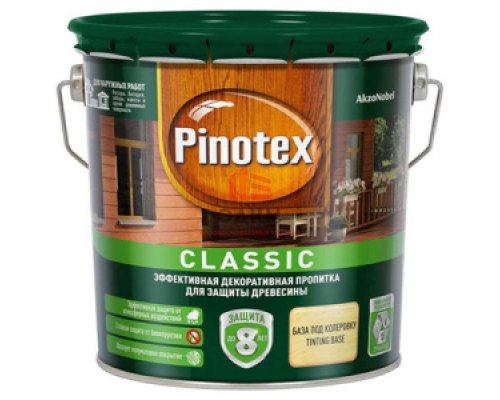 Pinotex Classic / Пинотекс Классик фасадная пропитка для дерева защита до 8 лет 9 л
