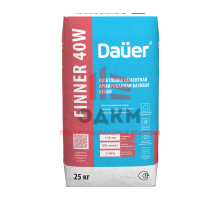 Цементная армированная базовая шпатлевка Dauer Finner 40W белая, 25 кг
