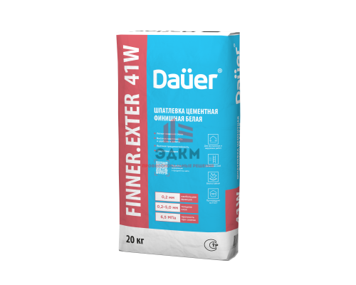 Цементная финишная шпатлевка Dauer Finner 41W белая, 20 кг