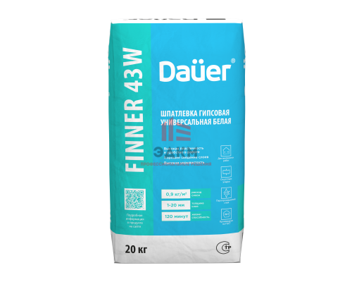 Гипсовая выравнивающая шпатлевка Dauer Finner 43w белая 20 кг
