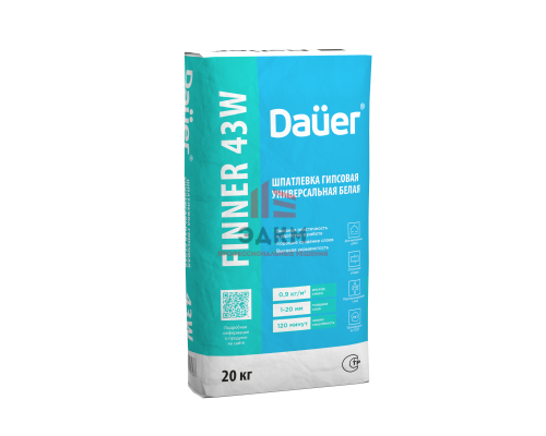 Гипсовая выравнивающая шпатлевка Dauer Finner 43w белая 20 кг