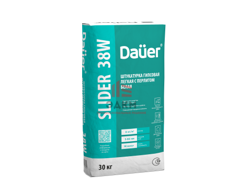 Гипсовая штукатурка машинного и ручного нанесения легкая Dauer Slider 38w белая, 30 кг