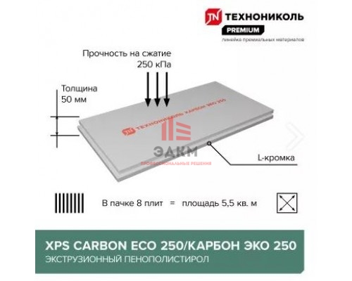 CARBON ECO 250 1180х580х50-L (8 плит, 5,47 кв.м) / КАРБОН ЭКО 250